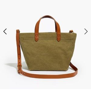 The Canvas Small Zip Top Transport Crossbody in tan
